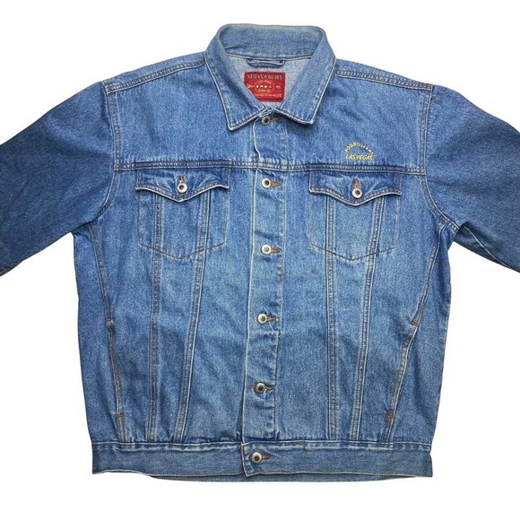 Vintage 4 Queens Las Vegas Hotel denim jean jacket - Picture 4 of 6